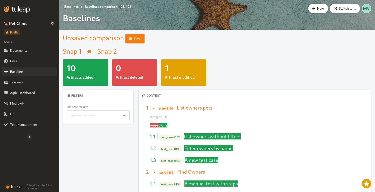 Compare two baselines
