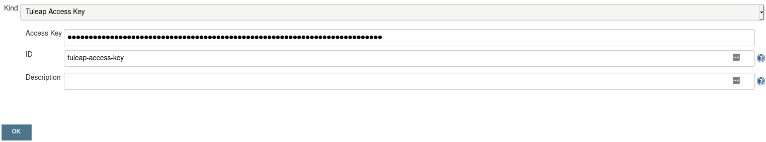 Add access key in Jenkins