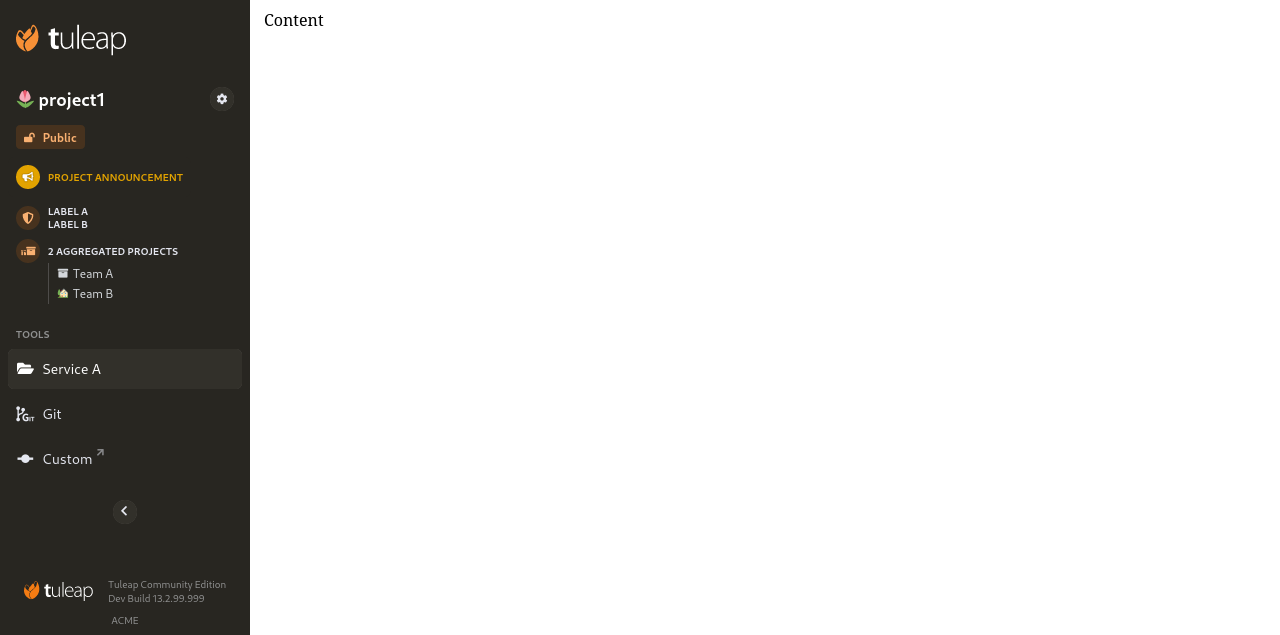 Rendering of Tuleap SideBar WebComponent