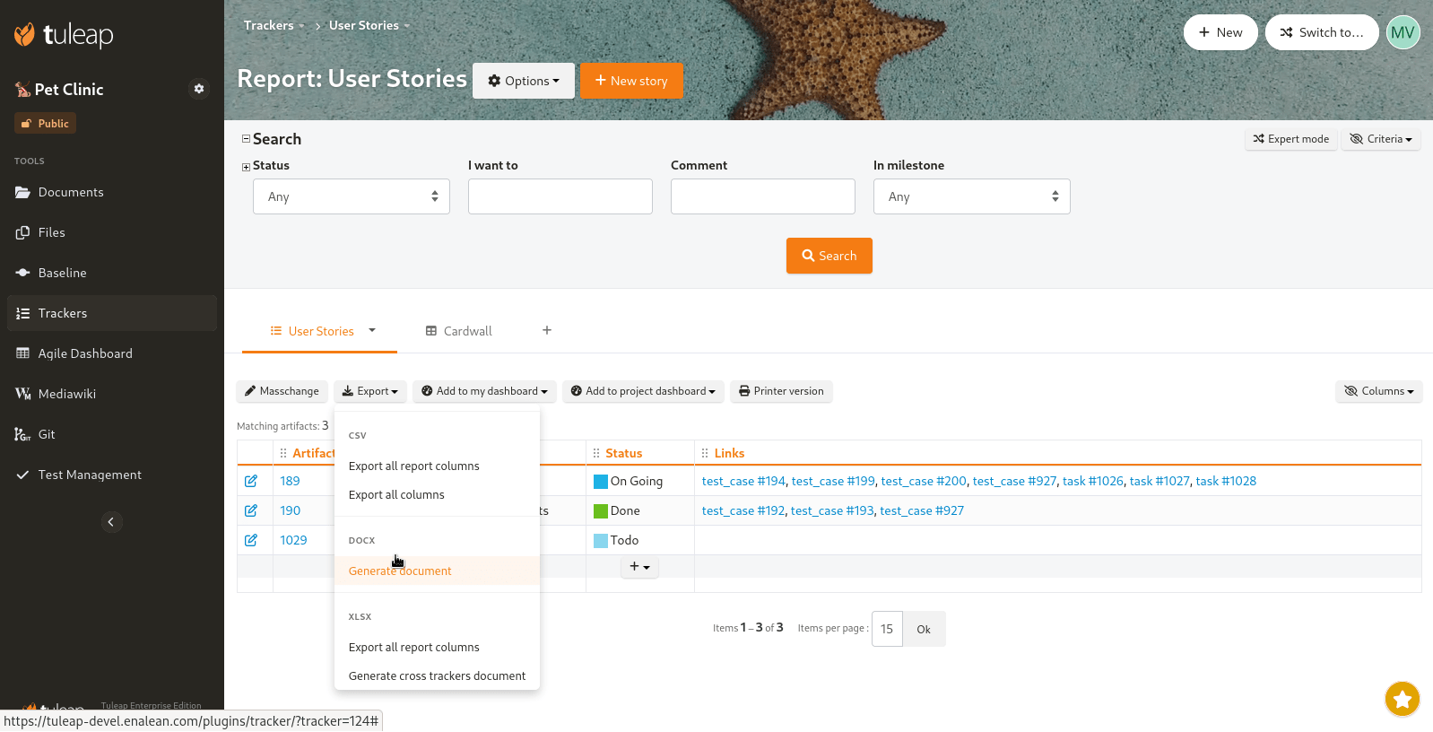 Document Generation exports