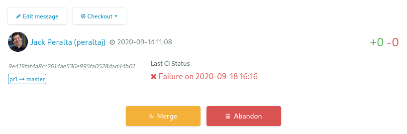 Result of the last CI build