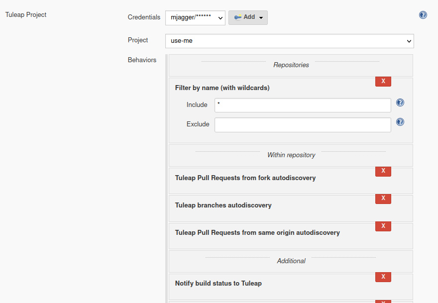 Configure Tuleap Project jenkins job